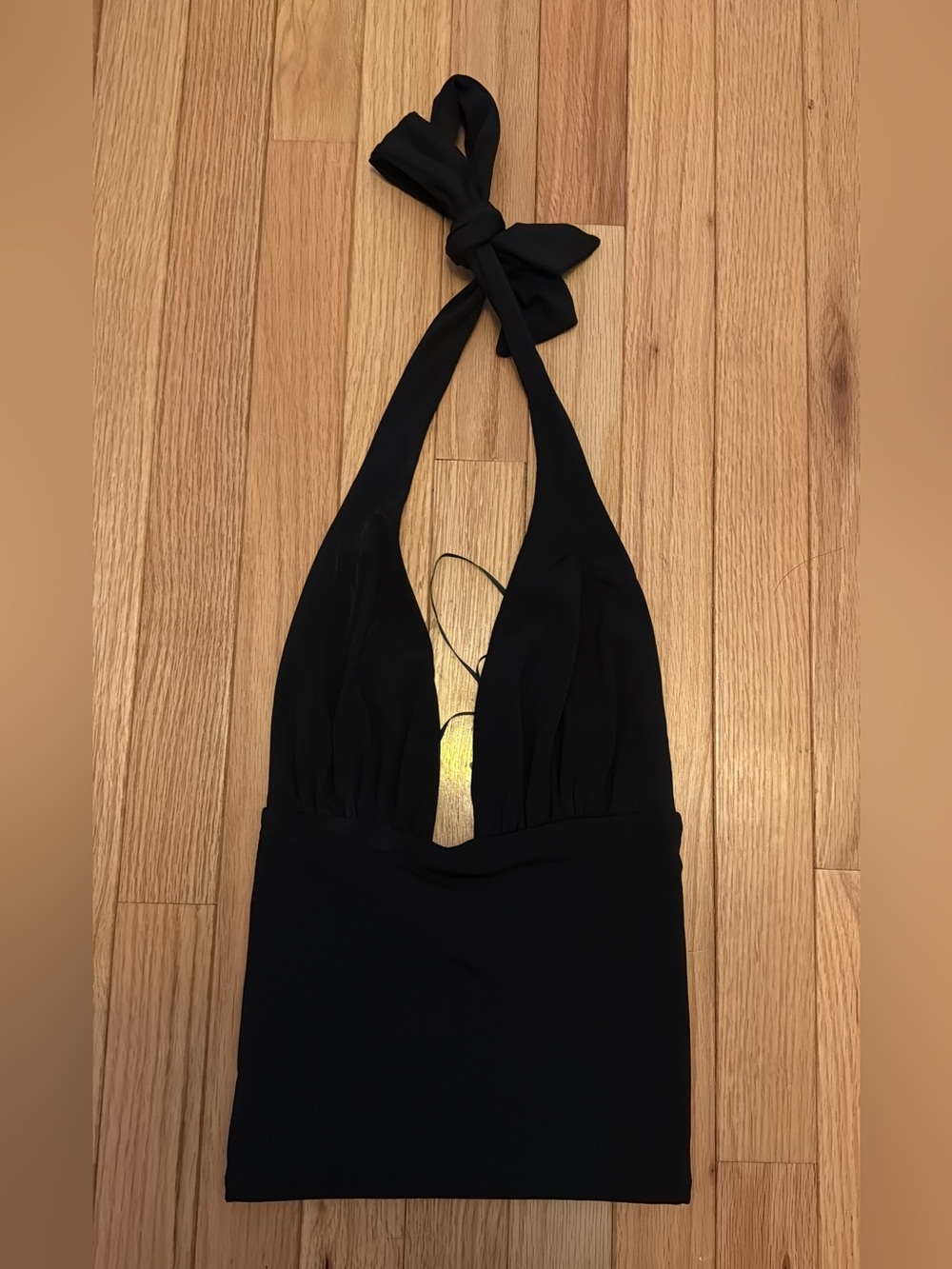 Garage Black Halter Neck Plunge Dress